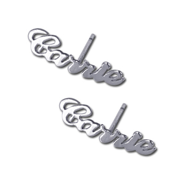 Silver Name Stud Earring (PAIR) - Custom Jewellery By All Uniqueness