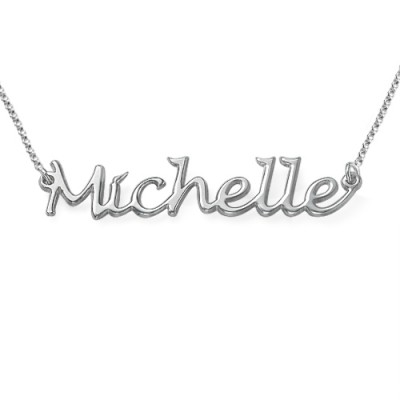 Silver Handwritten Name Necklace - Custom Jewellery By All Uniqueness