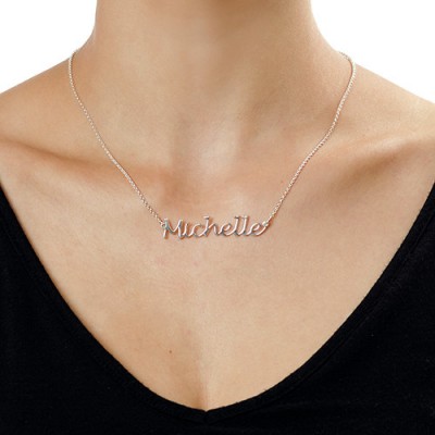 Silver Handwritten Name Necklace - Custom Jewellery By All Uniqueness