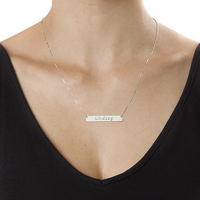 Silver Bar Nameplate Necklace - Custom Jewellery By All Uniqueness