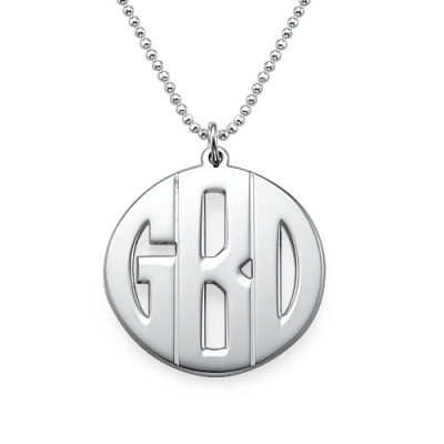 Silver Print Monogram Necklace - Custom Jewellery By All Uniqueness