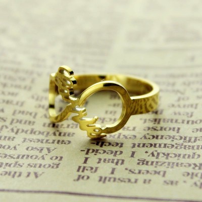 Custom Infinity Name Ring Gold Plated - Custom Jewellery By All Uniqueness