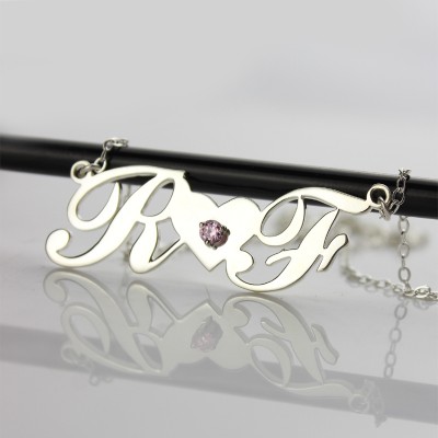 Silver Double initials Necklace - Custom Jewellery By All Uniqueness