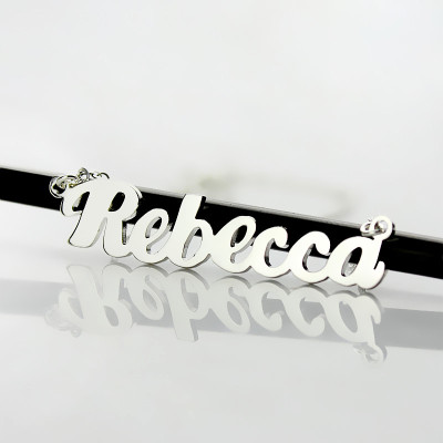 Silver Puff Font Namplate Necklace - Custom Jewellery By All Uniqueness