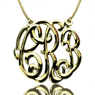 Celebrity Cube Premium Monogram Necklace Gifts Gold Plated - Custom Jewellery By All Uniqueness