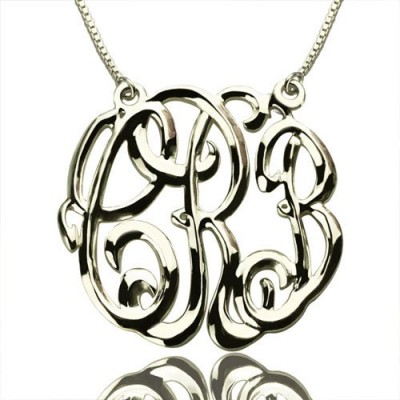 Celebrity Cube Premium Monogram Necklace Gifts Silver - Custom Jewellery By All Uniqueness