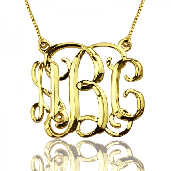 Custom Cube Monogram Initials Necklace Gold Plated - Custom Jewellery By All Uniqueness