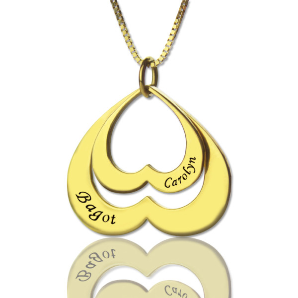 Heart in Heart Name Pendant In Gold Plated - Custom Jewellery By All Uniqueness