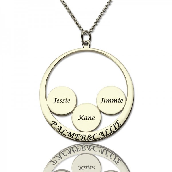 Family Name Pendant For Mom Silver - Custom Jewellery By All Uniqueness