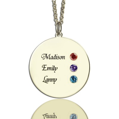 Grandma s Disc Birthstone Necklace - Custom Jewellery By All Uniqueness