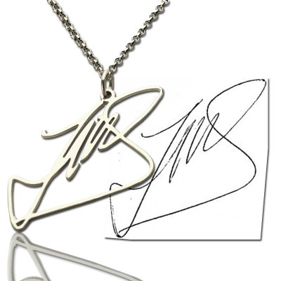 Custom Necklace with Your Own Signature Silver - Custom Jewellery By All Uniqueness