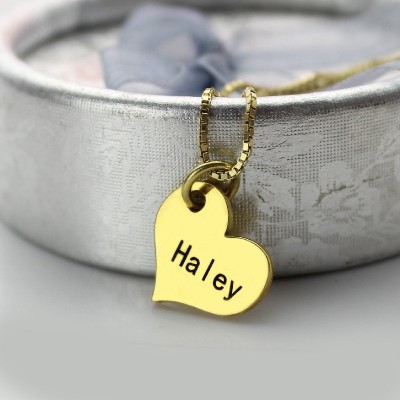 Matching Heart Couples Name Dog Tag Necklaces - Custom Jewellery By All Uniqueness