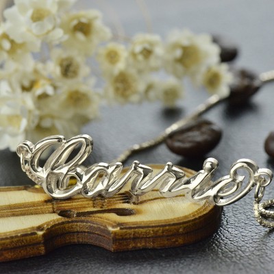 3D Carrie Name Necklace Silver - Custom Jewellery By All Uniqueness