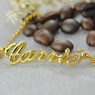 Custom Women s Name Bracelet Gold Plated - Custom Jewellery By All Uniqueness