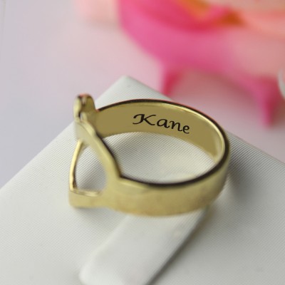 Custom Heart Couple s Promise Ring With Name Gold Plated Silver - Custom Jewellery By All Uniqueness