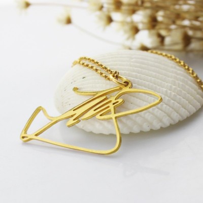 Custom Necklace with Your Own Signature Gold Plated Silver - Custom Jewellery By All Uniqueness