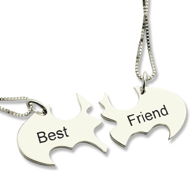 Batman Best Friend Name Necklace Silver - Custom Jewellery By All Uniqueness