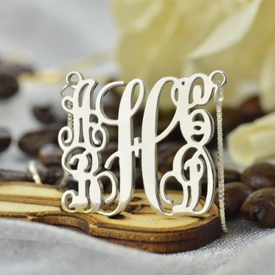 Customised 5 Initials Family Monogram Necklace Silver - Custom Jewellery By All Uniqueness