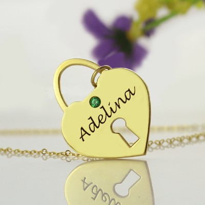 I Love You Heart Lock Keepsake Necklace With Name Gold Plated - Custom Jewellery By All Uniqueness