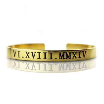 Roman Numeral Bracelet Gold Plated - Custom Jewellery By All Uniqueness