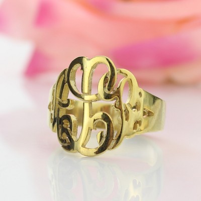 Hand Drawing Monogrammed Ring Gifts - Custom Jewellery By All Uniqueness