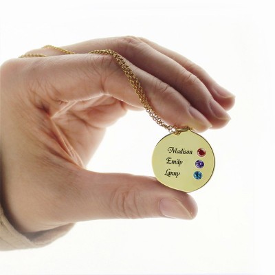 Custom Disc Necklace Engraved Names For Mom - Custom Jewellery By All Uniqueness