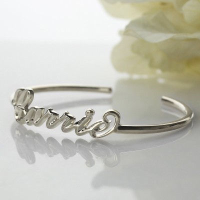 Silver Name Bangle Bracelet - Custom Jewellery By All Uniqueness