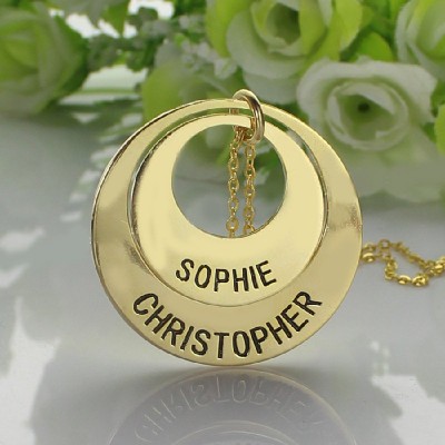 Engraved Ring Gold Plated Mother Necklace - Custom Jewellery By All Uniqueness