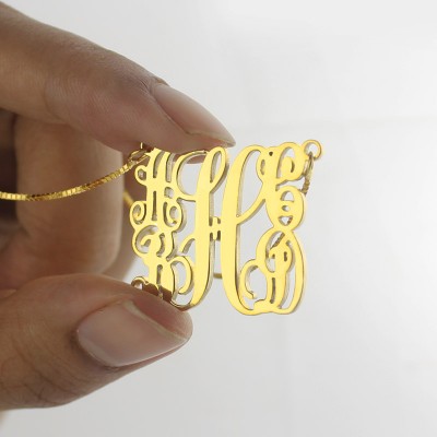 Gold Plated Family Monogram Necklace With 5 Initials - Custom Jewellery By All Uniqueness