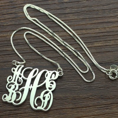 Customised 5 Initials Family Monogram Necklace Silver - Custom Jewellery By All Uniqueness
