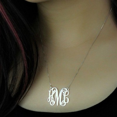 Monogram Initial Necklace Silver - Custom Jewellery By All Uniqueness