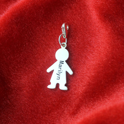 Boy Pendant on Lobster Clasp Silver - Custom Jewellery By All Uniqueness