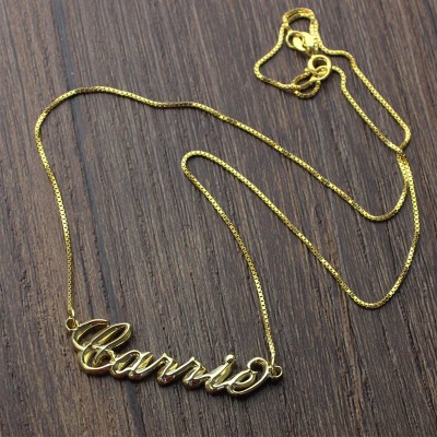 3D Carrie Name Necklace Gold Plating - Custom Jewellery By All Uniqueness