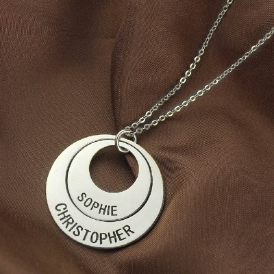 Engraved Ring Mother Necklace Silver - Custom Jewellery By All Uniqueness
