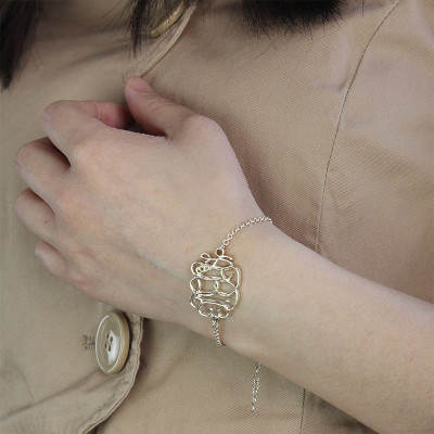 Celebrity Monogram Initial Bracelet Silver - Custom Jewellery By All Uniqueness