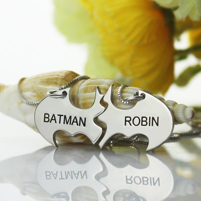 Batman Best Friend Name Necklace Silver - Custom Jewellery By All Uniqueness