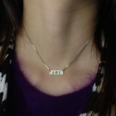 Custom Alpha Gamma Delta Greek Letter Sorority Bar Necklace - Custom Jewellery By All Uniqueness