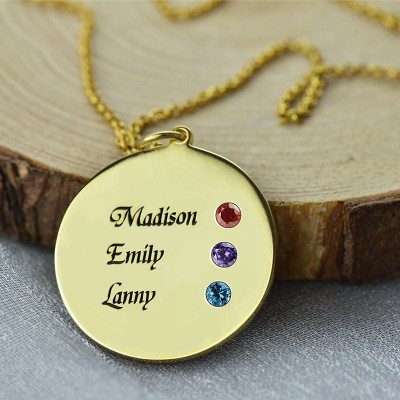Custom Disc Necklace Engraved Names For Mom - Custom Jewellery By All Uniqueness