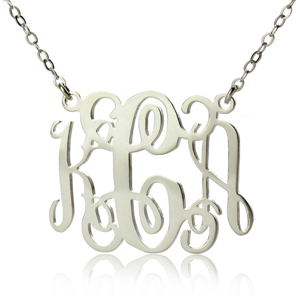 Alexis Bellino Style Monogram Necklace Solid White Gold - Custom Jewellery By All Uniqueness