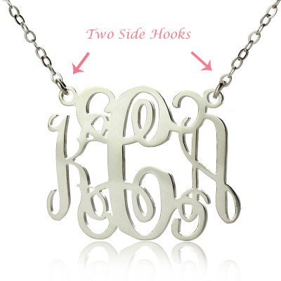 Alexis Bellino Style Monogram Necklace Solid White Gold - Custom Jewellery By All Uniqueness