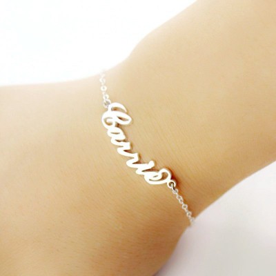 Silver Carrie Name Bracelet - Custom Jewellery By All Uniqueness