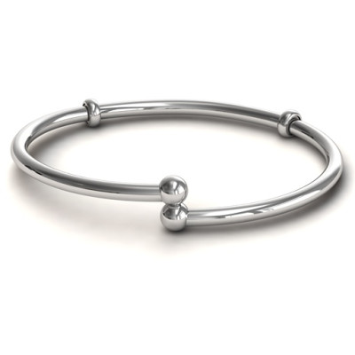 Silver Flex Bangle Charm Bracelet - Custom Jewellery By All Uniqueness