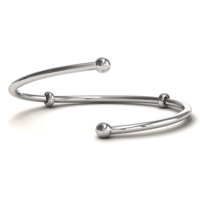 Silver Flex Bangle Charm Bracelet - Custom Jewellery By All Uniqueness