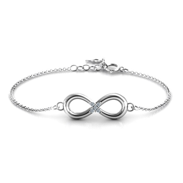 Classic Infinity With Centre Accents Bracelet - Custom Jewellery By All Uniqueness