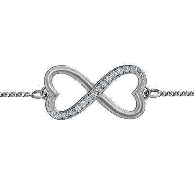 Double Heart Infinity Bracelet with Accents - Custom Jewellery By All Uniqueness