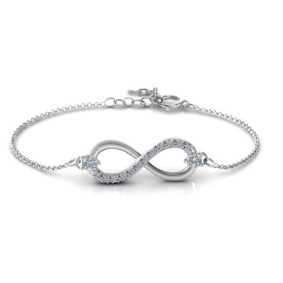 Double Stone Infinity Accent Bracelet - Custom Jewellery By All Uniqueness