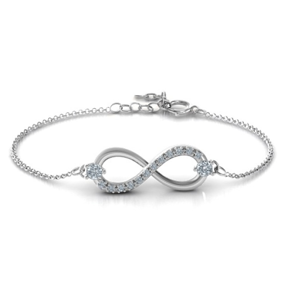 Double Stone Infinity Accent Bracelet - Custom Jewellery By All Uniqueness