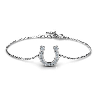 Horseshoe Bracelet with Two Stones and Accents - Custom Jewellery By All Uniqueness