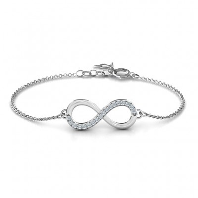 Infinity Bracelet with Single Accent Row - Custom Jewellery By All Uniqueness