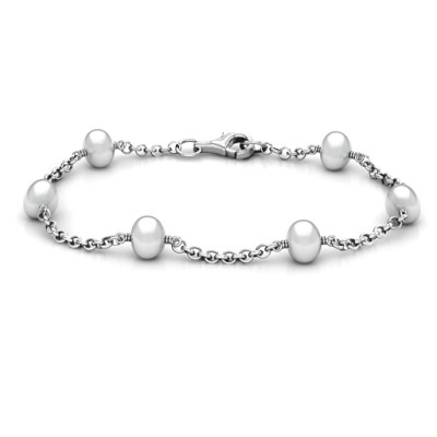 Linked Freshwater Pearl Bracelet - Custom Jewellery By All Uniqueness